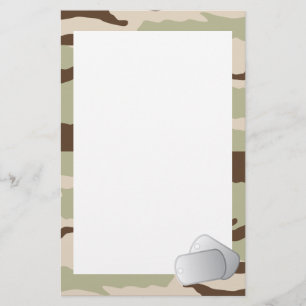 Desert Camo and Dog Tags Stationery