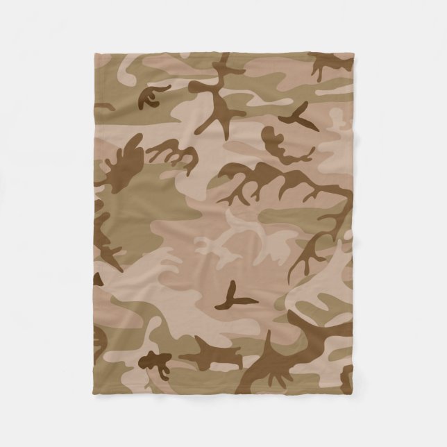 Desert Camo - Brown Camouflage Fleece Blanket (Front)