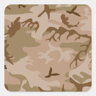 Desert Camo - Brown Camouflage Square Sticker