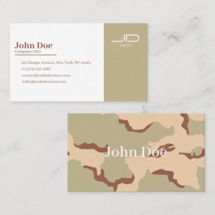Desert Camo Case Tan Beige Khaki Army Camo Business Card