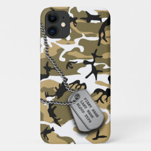 Desert Camo w/ Dog Tags iPhone 11 Case