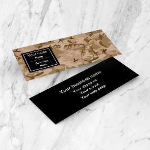 Desert Camouflage, Brown Camo, Military, Army Mini Business Card