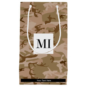 Desert Camouflage, Brown Camo, Military, Army Small Gift Bag