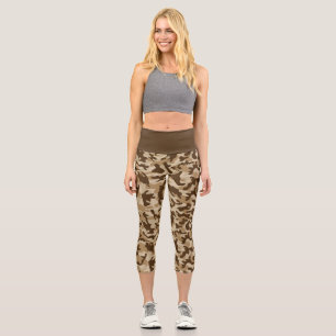 Desert Camouflage Capri Leggings