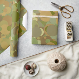 Desert Camouflage Circle Pattern Wrapping Paper
