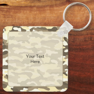 Desert Camouflage Custom Aluminum Keychain