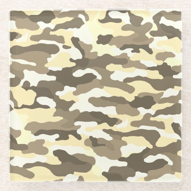 Desert Camouflage Glass Coaster (Front)