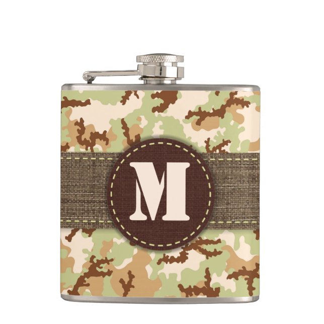 Desert camouflage hip flask (Front)