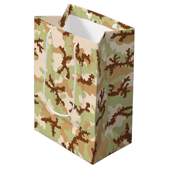 Desert camouflage medium gift bag (Front Angled)