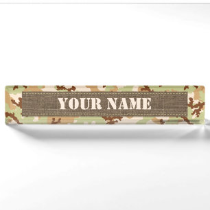 Desert camouflage nameplate