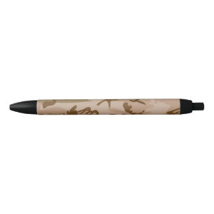Desert Camouflage Pattern, Military Pattern, Army Black Ink Pen