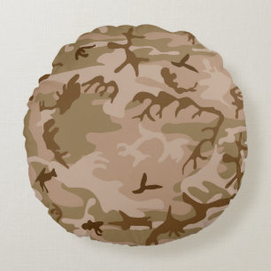 Desert Camouflage Pattern, Military Pattern, Army Round Pillow