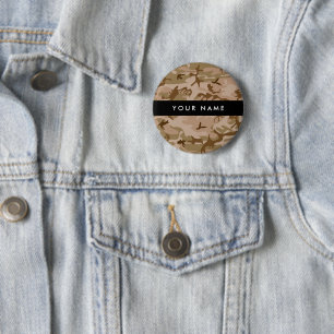 Desert Camouflage Pattern, Your name, Personalize 2 Inch Round Button