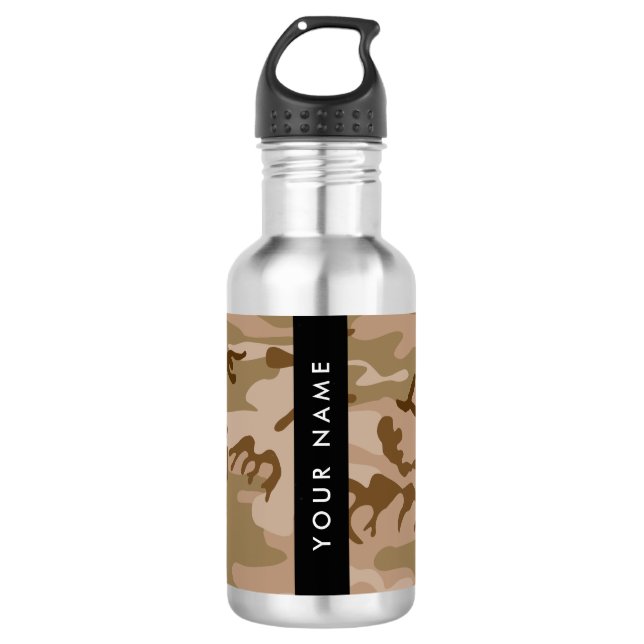 Desert Camouflage Pattern, Your name, Personalize 532 Ml Water Bottle (Front)