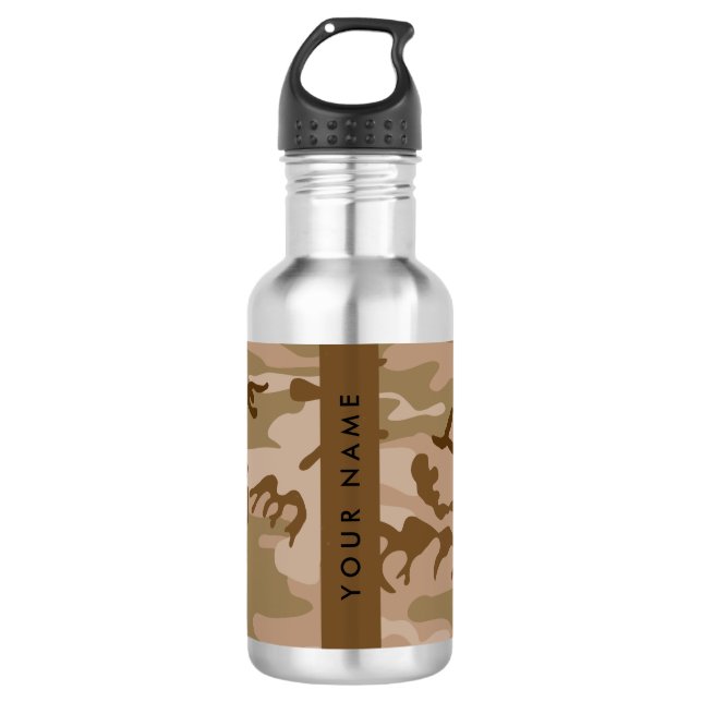 Desert Camouflage Pattern, Your name, Personalize 532 Ml Water Bottle (Front)