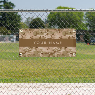 Desert Camouflage Pattern, Your name, Personalize Banner