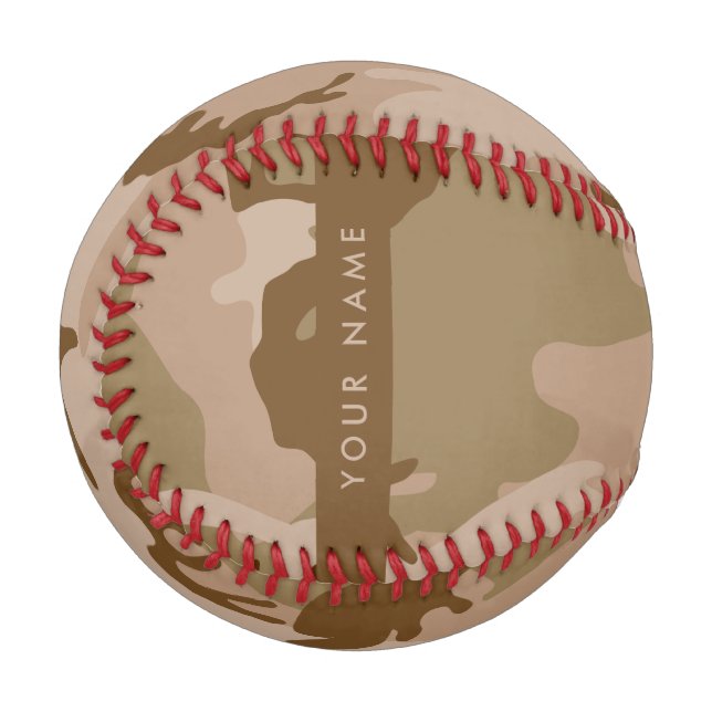 Desert Camouflage Pattern, Your name, Personalize Baseball (Front Left)