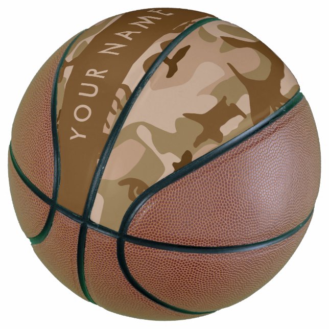 Desert Camouflage Pattern, Your name, Personalize Basketball (Angled)