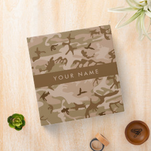 Desert Camouflage Pattern, Your name, Personalize Binder