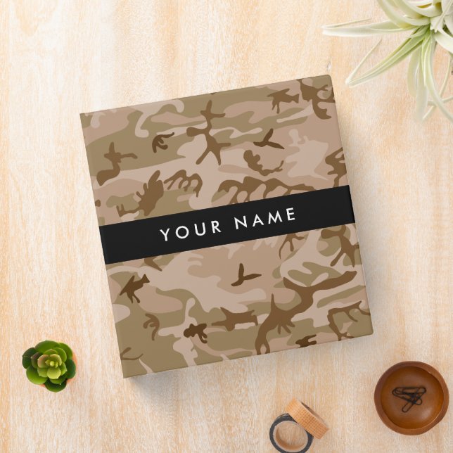 Desert Camouflage Pattern, Your name, Personalize Binder (In Situ)