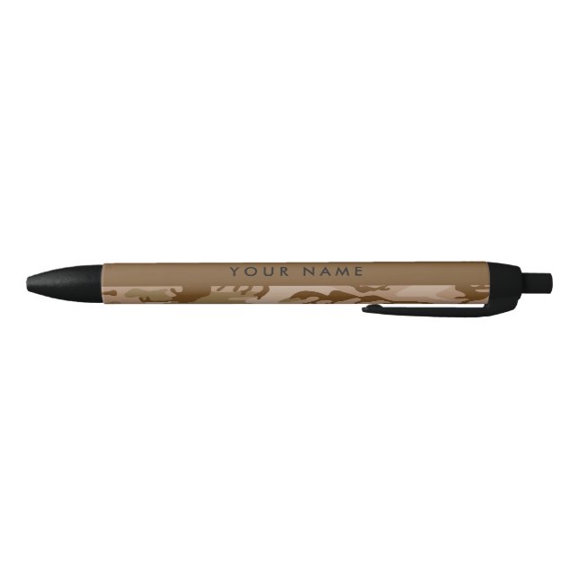 Desert Camouflage Pattern, Your name, Personalize Black Ink Pen (Bottom)