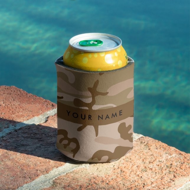 Desert Camouflage Pattern, Your name, Personalize Can Cooler (In Situ Pool)