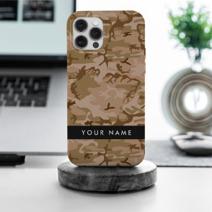 Desert Camouflage Pattern, Your name, Personalize iPhone 15 Pro Max Case