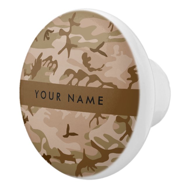 Desert Camouflage Pattern, Your name, Personalize Ceramic Knob (Right)