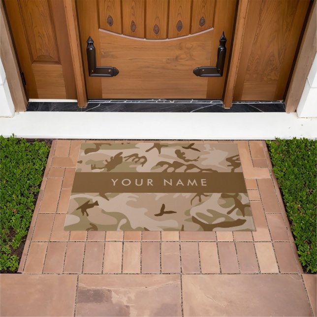 Desert Camouflage Pattern, Your name, Personalize Doormat (Outdoor)