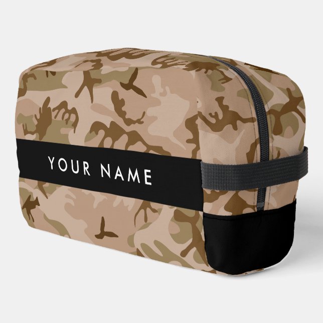 Desert Camouflage Pattern, Your name, Personalize Dopp Kit (Left Corner)