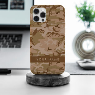 Desert Camouflage Pattern, Your name, Personalize iPhone 15 Pro Max Case