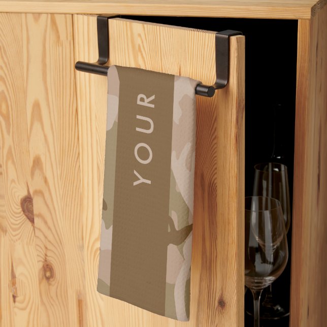 Desert Camouflage Pattern, Your name, Personalize Kitchen Towel (Thirds Fold)