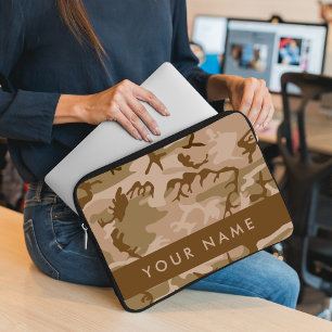 Desert Camouflage Pattern, Your name, Personalize Laptop Sleeve