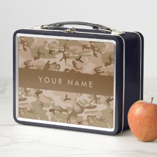 Desert Camouflage Pattern, Your name, Personalize Metal Lunch Box