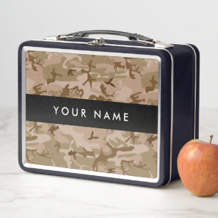 Desert Camouflage Pattern, Your name, Personalize Metal Lunch Box