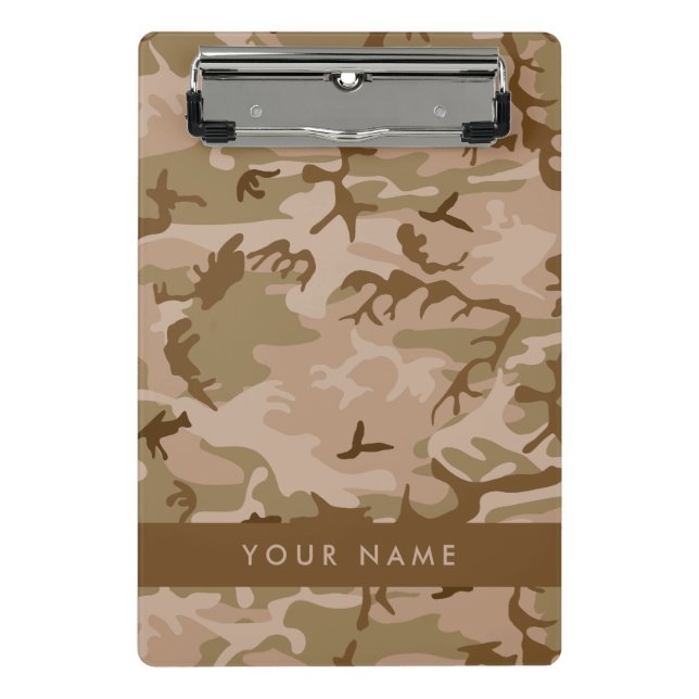 Desert Camouflage Pattern, Your name, Personalize Mini Clipboard (Front)
