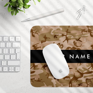 Desert Camouflage Pattern, Your name, Personalize Mouse Pad