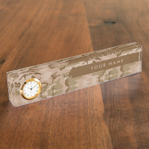 Desert Camouflage Pattern, Your name, Personalize Nameplate