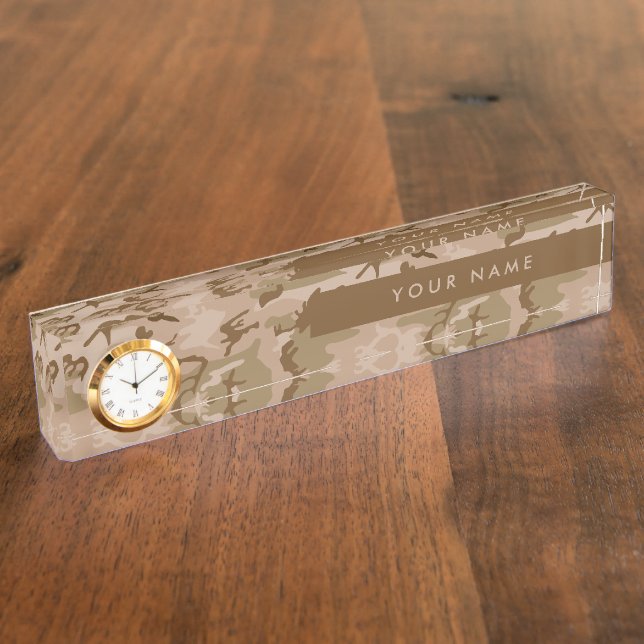 Desert Camouflage Pattern, Your name, Personalize Nameplate (Side)