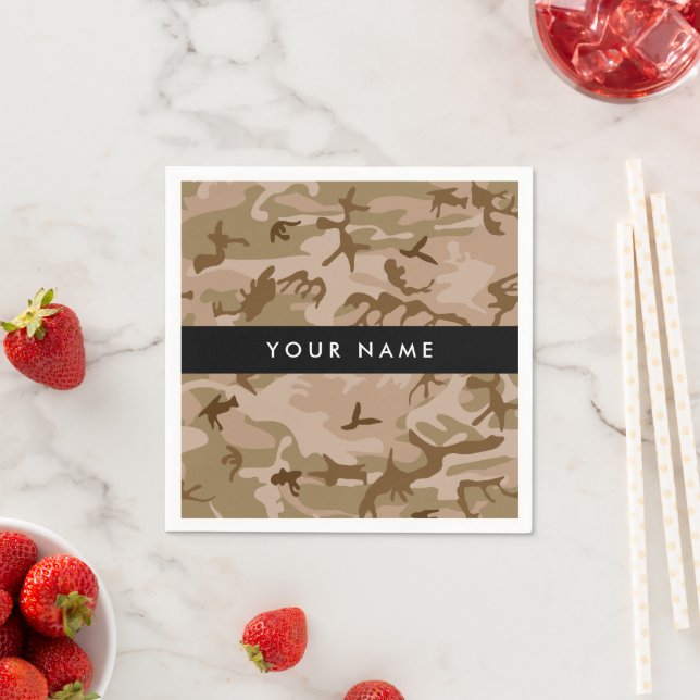 Desert Camouflage Pattern, Your name, Personalize Napkin (Insitu)