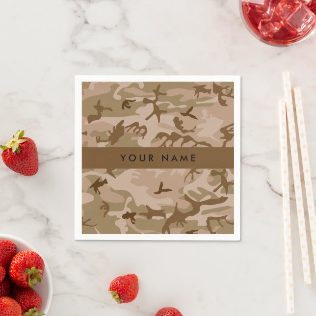 Desert Camouflage Pattern, Your name, Personalize Napkin (Insitu)