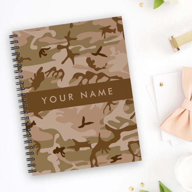 Desert Camouflage Pattern, Your name, Personalize Notebook (Creator Uploaded)