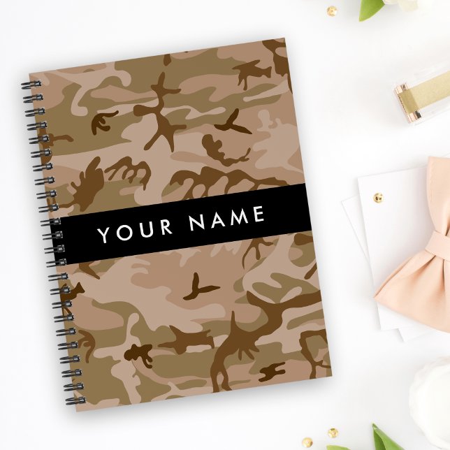 Desert Camouflage Pattern, Your name, Personalize Notebook (Creator Uploaded)