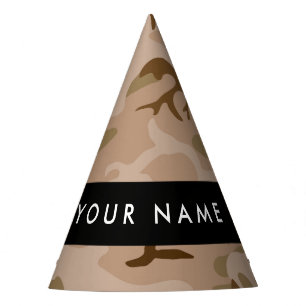 Desert Camouflage Pattern, Your name, Personalize Party Hat