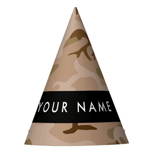 Desert Camouflage Pattern, Your name, Personalize Party Hat (Front)
