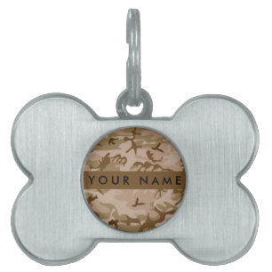 Desert Camouflage Pattern, Your name, Personalize Pet ID Tag