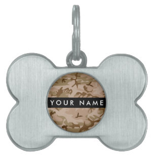 Desert Camouflage Pattern, Your name, Personalize Pet ID Tag