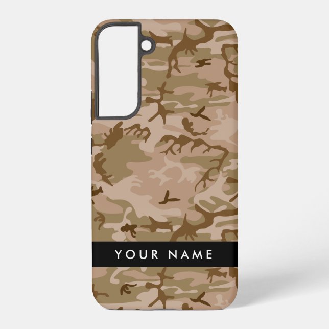 Desert Camouflage Pattern, Your name, Personalize Samsung Galaxy S22+ Case (Back)
