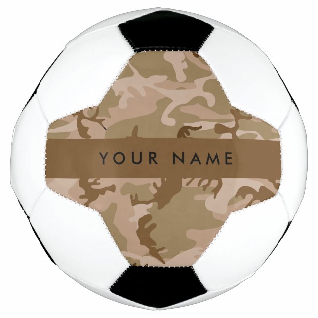 Desert Camouflage Pattern, Your name, Personalize Soccer Ball (Front)