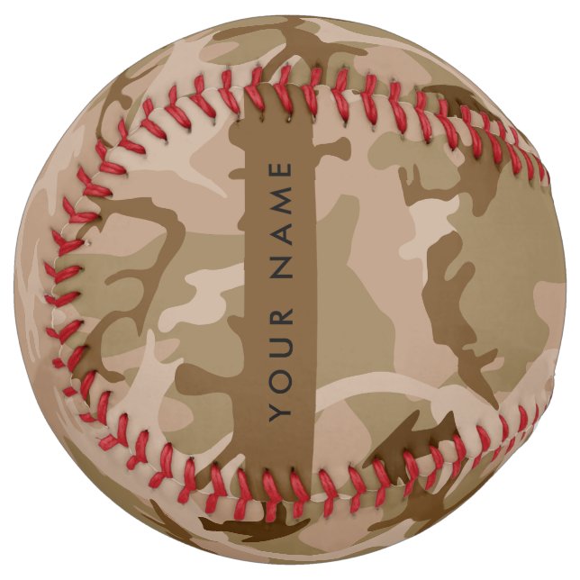 Desert Camouflage Pattern, Your name, Personalize Softball (Front Left)